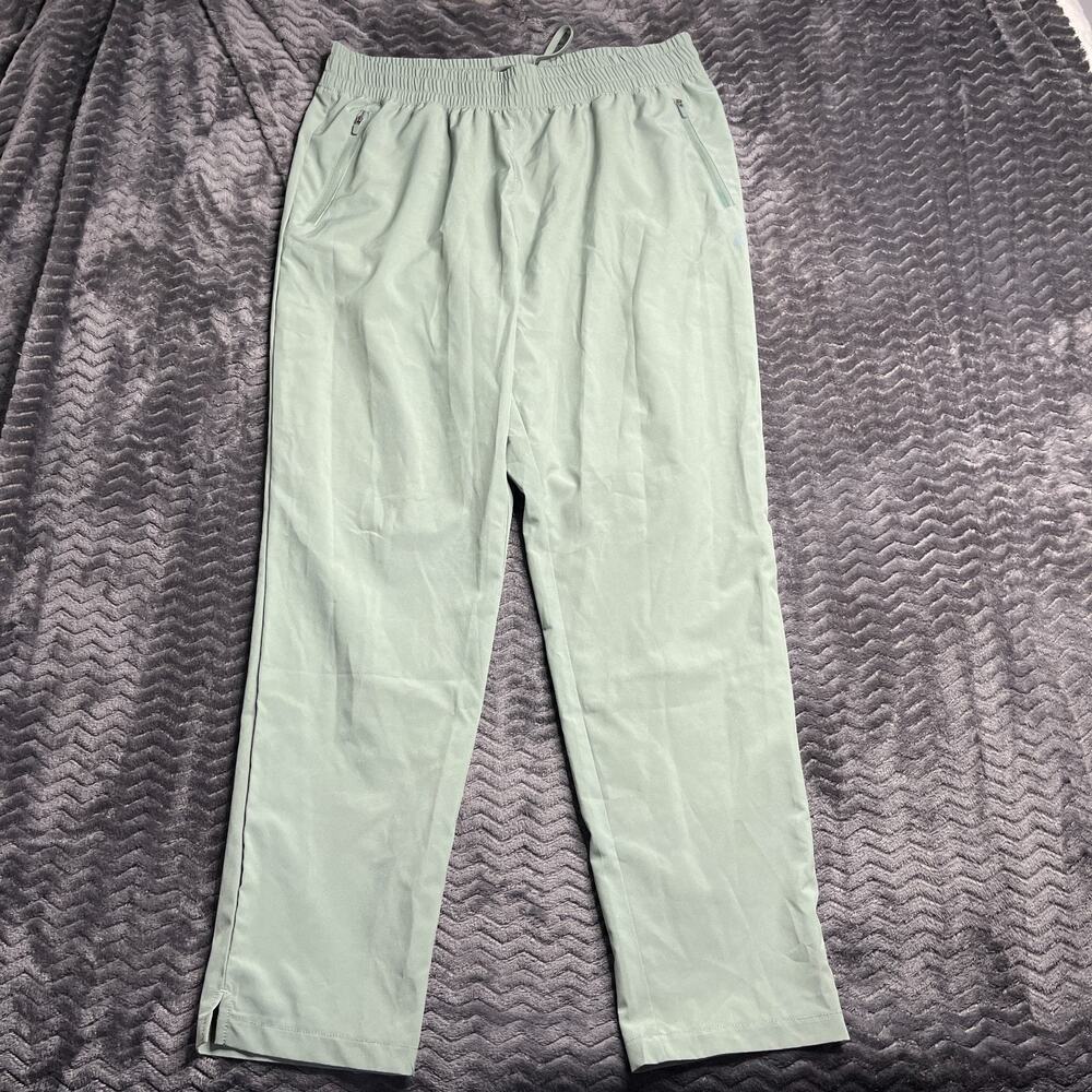 ASICS Women’s Stretch Woven Green Pockets Adjustable Waist Pant Size L